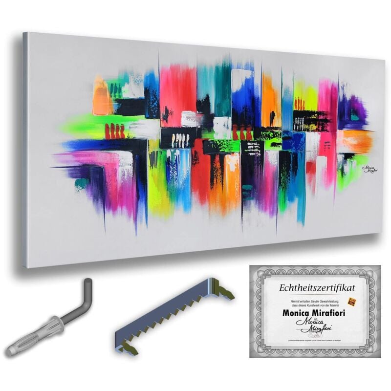 Monica Mirafiori I 100% HANDGEMALT I Gemälde Imagination 140x70cm Gemälde Handgemalt Acrylgemälde Sehr großes Acrylbild I Moderne Kunst I Kunstbilder