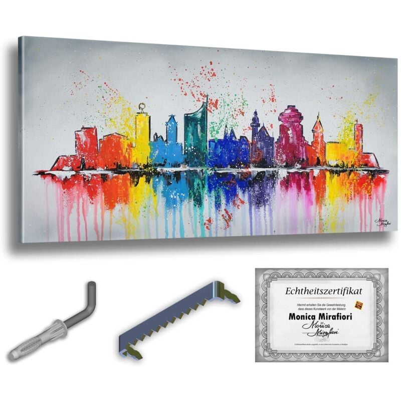 Monica Mirafiori I 100% HANDGEMALT I Gemälde Leipzig I 140x70cm Gemälde Handgemalt Acrylgemälde Sehr großes Acrylbild I Moderne Kunst I Kunstbilder