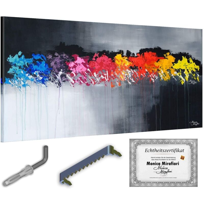 Monica Mirafiori I 100% HANDGEMALT I Gemälde Limited Edition 140x70cm Gemälde Handgemalt Acrylgemälde Sehr großes Acrylbild I Moderne Kunst I