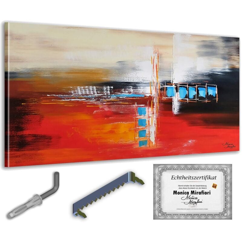Monica Mirafiori I 100% HANDGEMALT I Gemälde Midnight 140x70cm Gemälde Handgemalt Acrylgemälde Sehr großes Acrylbild I Moderne Kunst I Kunstbilder