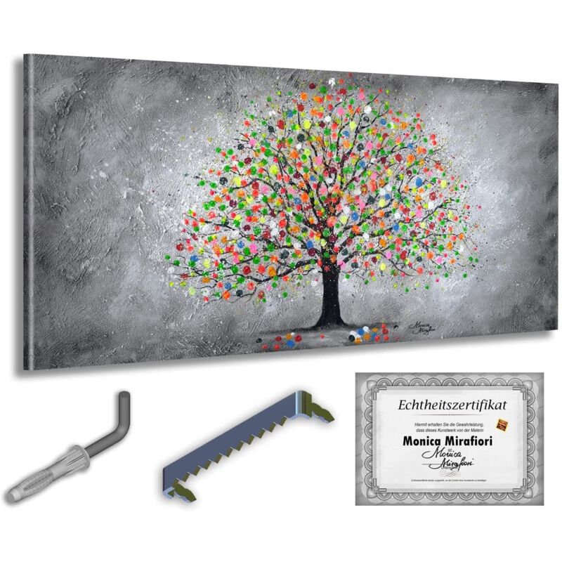 Monica Mirafiori I 100% HANDGEMALT I Gemälde Spirit Tree 140x70cm Gemälde Handgemalt Acrylgemälde Sehr großes Acrylbild I Moderne Kunst I Kunstbilder
