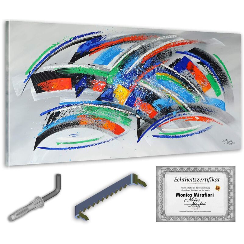 Monica Mirafiori I 100% HANDGEMALT I Gemälde Stier 140x70cm Gemälde Handgemalt Acrylgemälde Sehr großes Acrylbild I Moderne Kunst I Kunstbilder