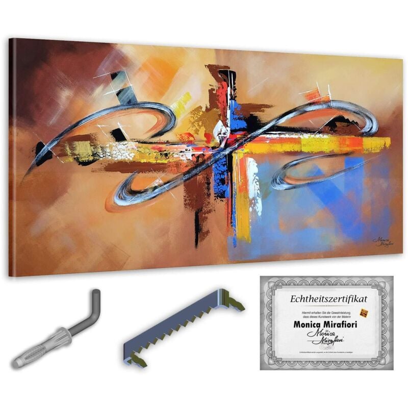 Monica Mirafiori I 100% HANDGEMALT I Gemälde Vögel 140x70cm Gemälde Handgemalt Acrylgemälde Sehr großes Acrylbild I Moderne Kunst I Kunstbilder
