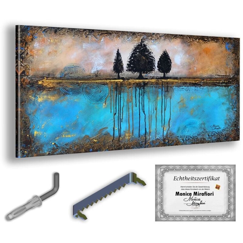 Monica Mirafiori I 100% HANDGEMALT I Gemälde Wish 140x70cm Gemälde Handgemalt Acrylgemälde Sehr großes Acrylbild I Moderne Kunst I Kunstbilder