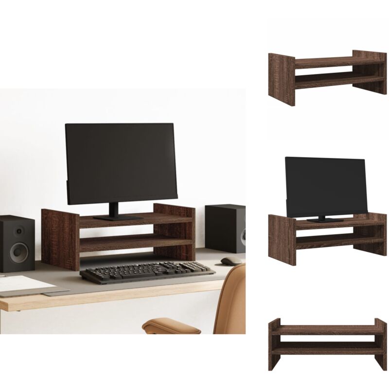 Monitorständer Eichen-Optik 50x27x20 cm Holzwerkstoff - Monitorständer - Monitor Ständer - Monitorerhöhung - Monitor Erhöhung