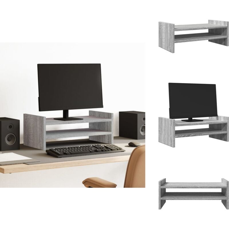 Vidaxl - Monitorständer Grau Sonoma 50x27x20 cm Holzwerkstoff - Monitorständer - Monitor Ständer - Monitorerhöhung - Monitor Erhöhung