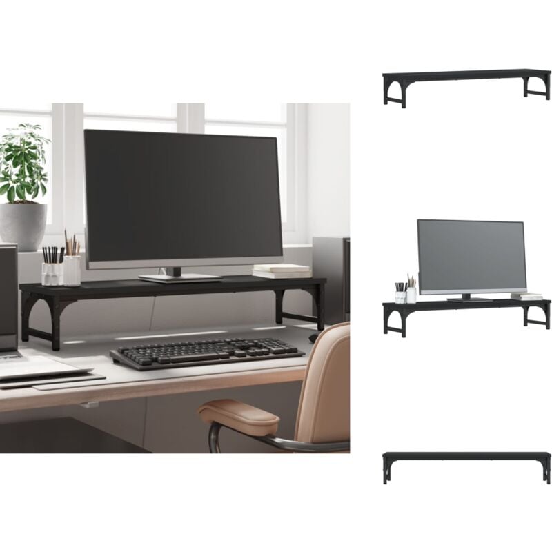 Vidaxl - Monitorständer Schwarz 85x23x15,5 cm Holzwerkstoff - Monitorständer - Computertisch - Schreibtischaccessoires - Ergonomie - Bürobedarf
