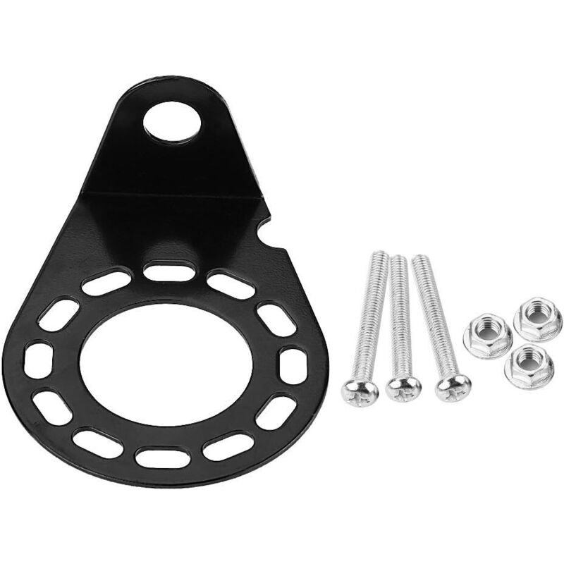 Montagehalterung für 7-poligen Wohnwagen-Anhängerstecker, 13-polige Winkelhalterung mit komplettem Schrauben- und Mutternsatz, schwarz. Weitere