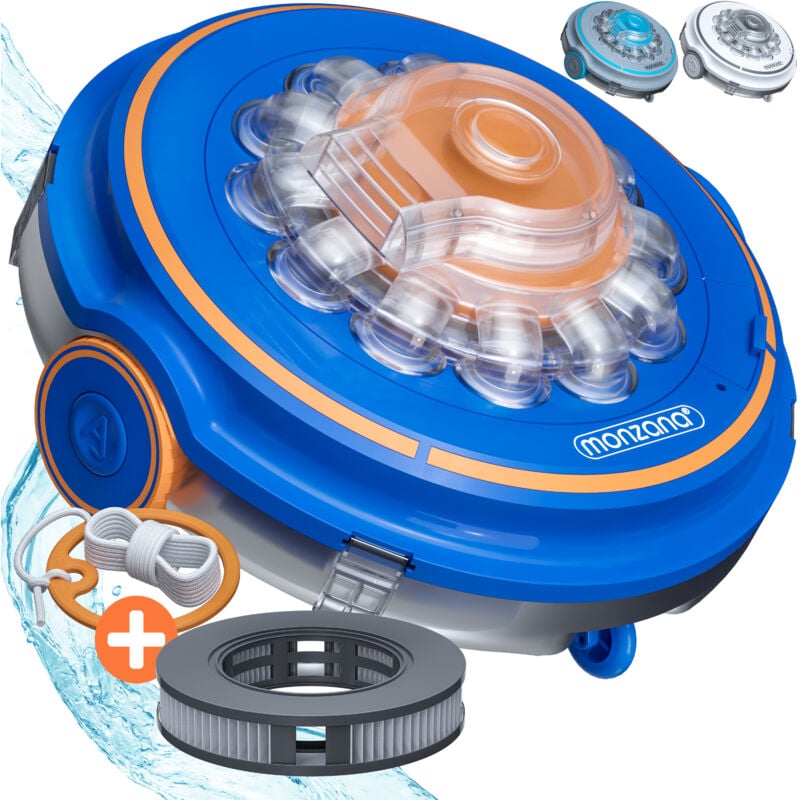 Poolroboter Poolboy600 Kabellos Vollautomatisch weiche Bodenlamellen Akku Bodensauger Poolreiniger Poolsauger Poolboy600 blau - Monzana