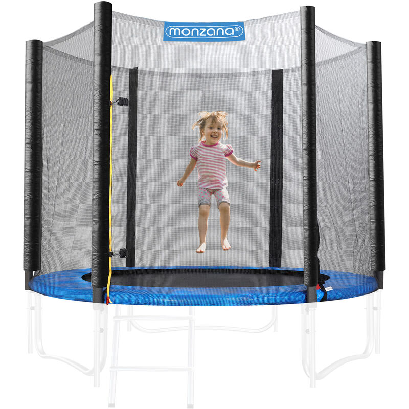 Sicherheitsnetz Trampolin ø 183/244/305/366/427 cm 6-8 Stangen UV-beständig Trampolinnetz Trampolinschutz 183cm / 6 Stangen - Monzana