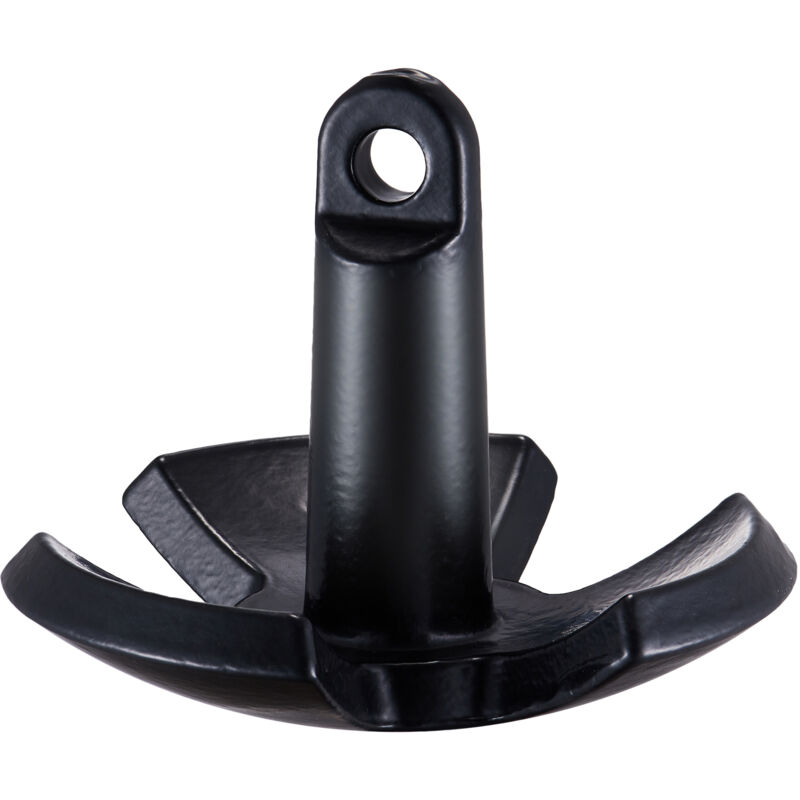 Mophorn 12 LBS Flussanker, Pilzanker aus Gusseisen mit schwarzer Vinylbeschichtung und Schäkel, Marinequalität für Boote bis zu 10 Fuß,