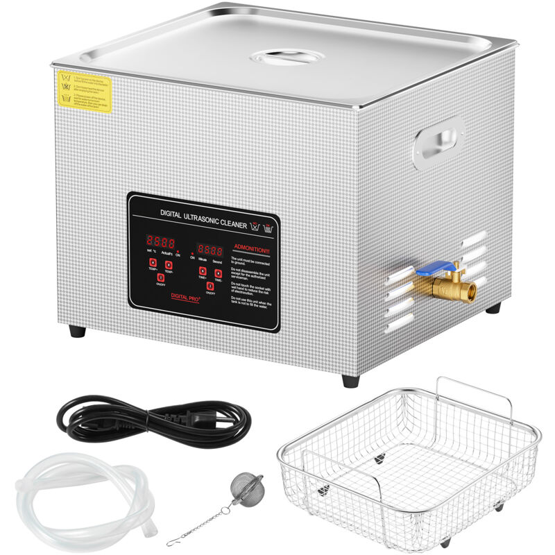15L Ultraschallreiniger, 360 w mit Timer und Heizung, 40 kHz digitale Reinigungsmaschine für Schmuck, Uhren, Brillen, Industrieteile, Werkzeuge