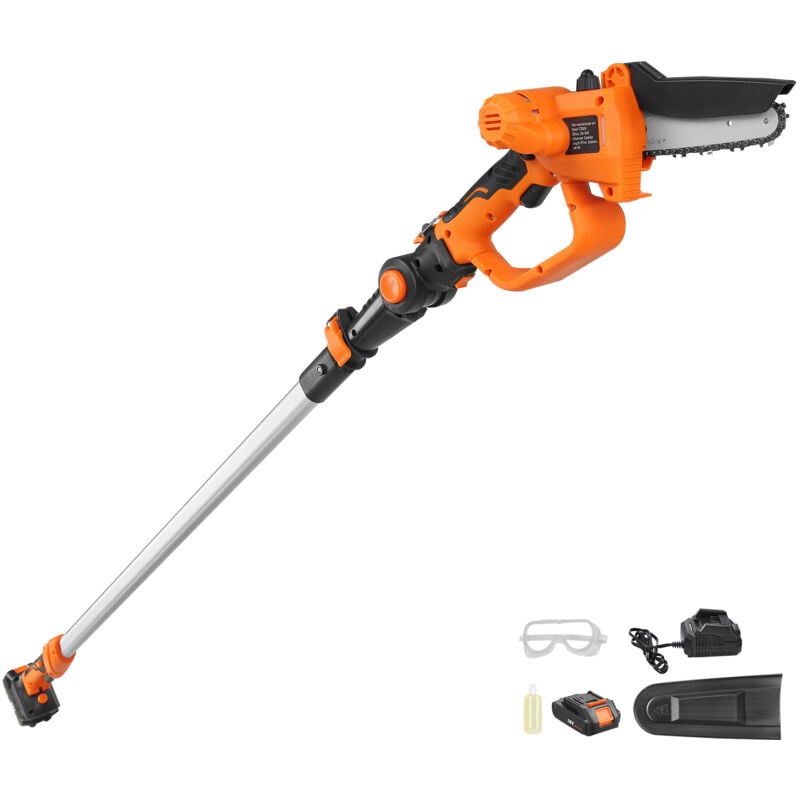 2-in-1 Cordless Pole Saw & Mini Chainsaw, 20V 2Ah Battery Pole Chainsaw, 5' Schnittkapazität 8 ft Reach Pole Saw für Branch Cutting & Tree Trimming