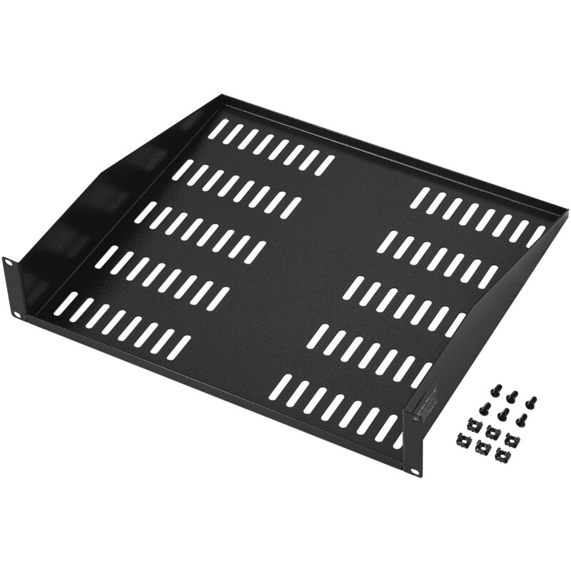 Mophorn - 2U-Server-Gestell-Regal, 16'/406 mm Tiefe, 50 lbs maximale Tragkraft, belüftetes freitragendes oder wandmontiertes Gestell-Regal mit