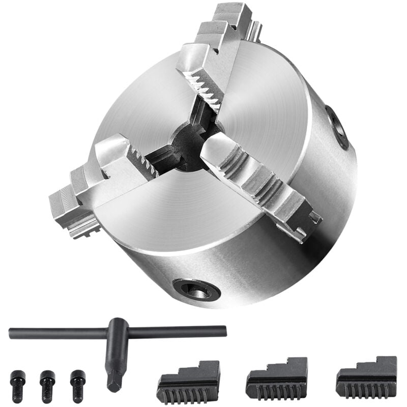 Mophorn 3-Backen-Drehfutter, 6 Zoll, selbstzentrierend, Spannbereich 0,14-6,3 Zoll, umkehrbare Backen für Drehbank, 3D-Drucker, Fräsen, Bohren