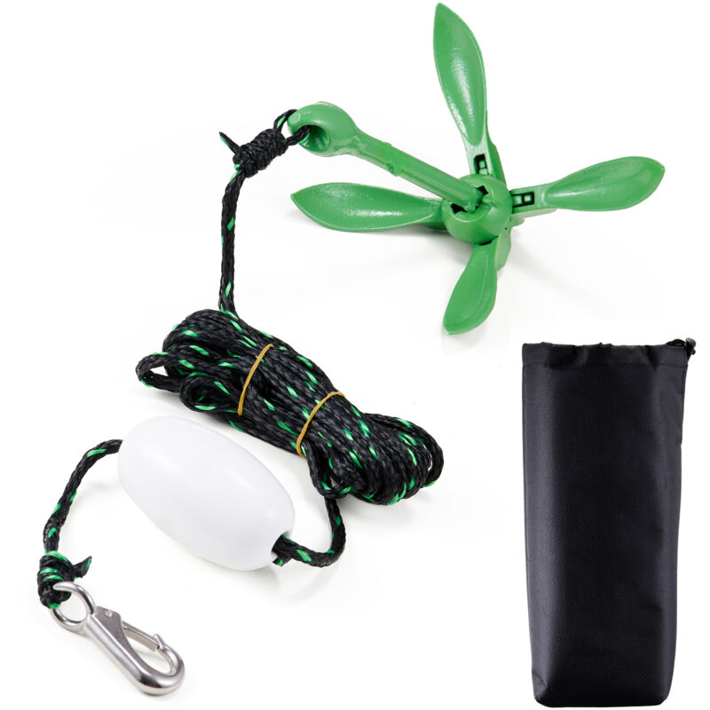 Mophorn, 3,5 lb mit 26,2 ft/8 m Seil und Boje, Kajak-Anker-Set, Paddle-Board-Anker, für Kajaks/kleine Boote/Kanus