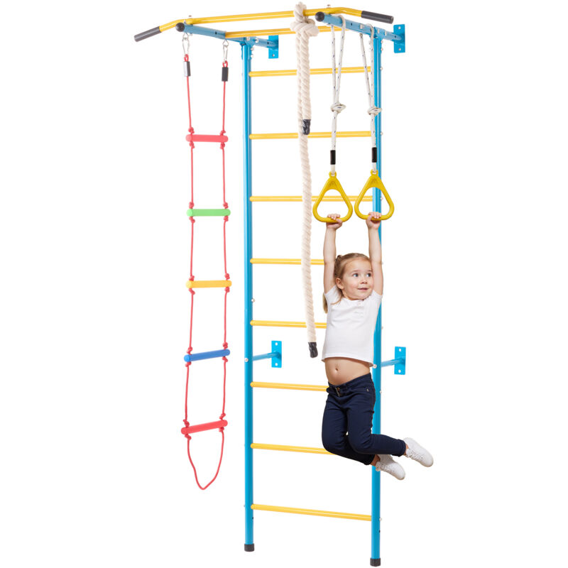 Mophorn - 5-in-1 Indoor-Klettergerüst für Kleinkinder, Kletterspielset mit schwedischer Leiter aus Karbonstahl, Wandleiter, Klimmzugstange,