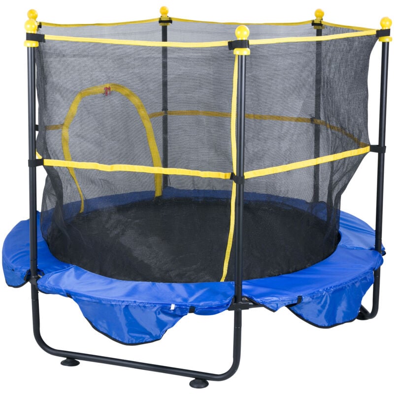 Mophorn - 5FT Trampolin für Kinder, 60' Indoor-Outdoor-Trampolin mit Sicherheitsnetz, Basketballkorb, Wasserbällen, Mini-Kleinkind-Trampolin,