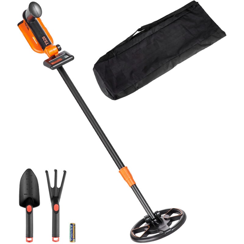 Mophorn - 6-Zoll-Metalldetektor für Kinder, wasserdichte Suchspule, LCD-Display, einstellbar 26–36 Zoll, leichter Schaft aus Kohlefaser, Schatzsuche