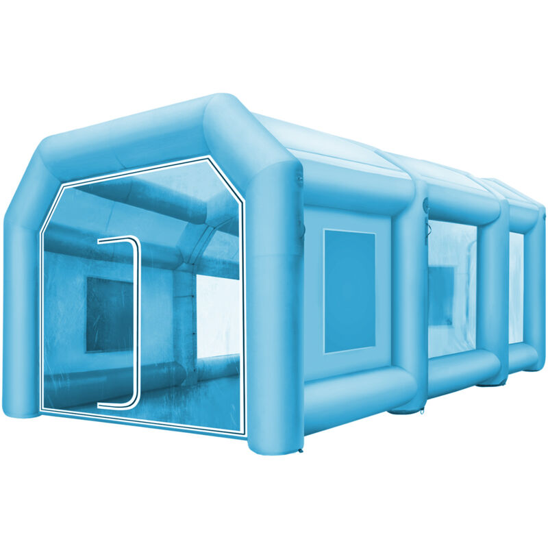 Aufblasbares Zelt von, 26 x 13 x 10 Fuß, aufblasbare Spritzkabine, individuelle Lackierkabine für Autos, riesige Arbeitsstation, 210D Oxford-Gewebe