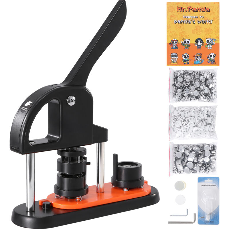 Mophorn Buttonmaschine, 25 mm Pinmaker, installationsfreies Badge-Stanzset, 500 Buttonteile, Kreisschneider, DIY-Geschenke, Zauberbuch