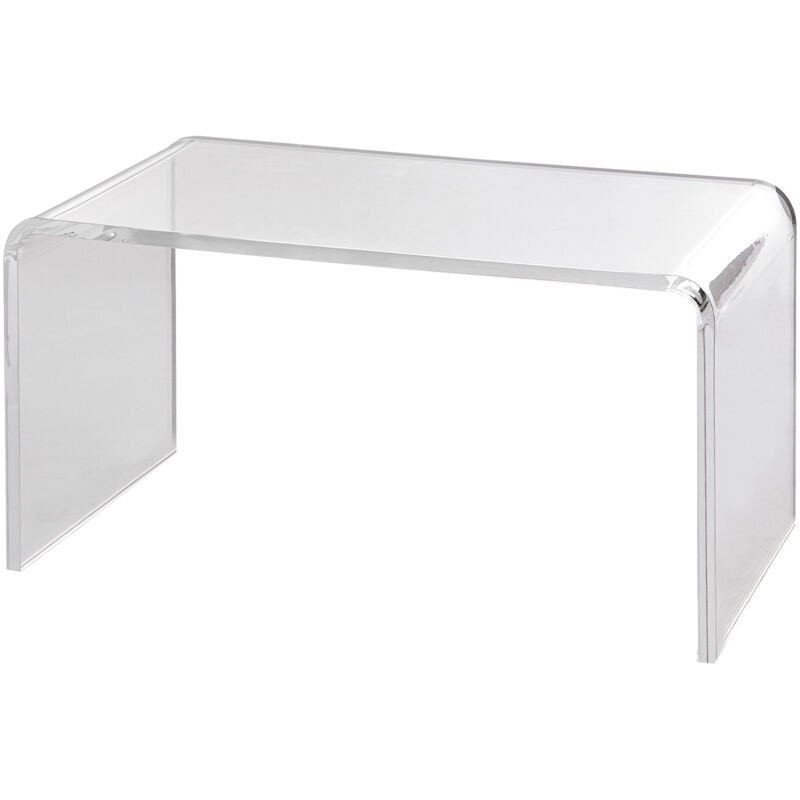Mophorn - C-förmiger Couchtisch aus Acryl, 16,3 Zoll hoher, klarer, transparenter Beistelltisch für Getränke, Speisen, Snacks im Wohnzimmer, im