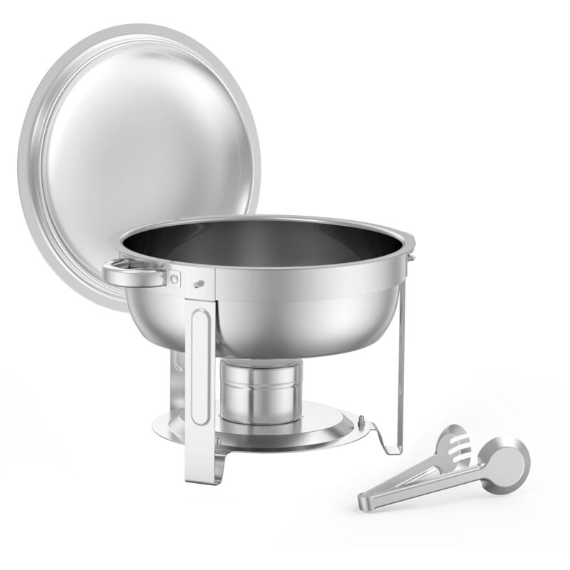 Mophorn - Chafing Dish Buffet-Set – 5 Qt, 4er-Pack, Edelstahl-Chafing Dish mit 4großen Pfannen,runder Catering-Wärmer-Servierwagen mit Deckel,