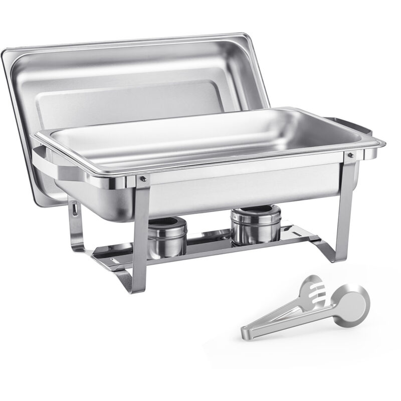 Mophorn - Chafing Dish Buffet-Set – 8 l, 4er-Pack, Edelstahl-Chafing Dish mit 4 großen Pfannen, rechteckiger Catering-Wärmer-Servierwagen mit Deckel,