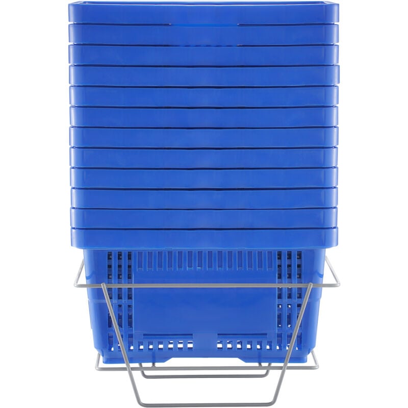 Mophorn - Der-Einkaufskorb in Blau, ein Set mit 12 Teilen, ist Ihre ausgezeichnete Wahl zum Einkaufen. Diese 24-Liter-Einkaufskörbe aus robustem