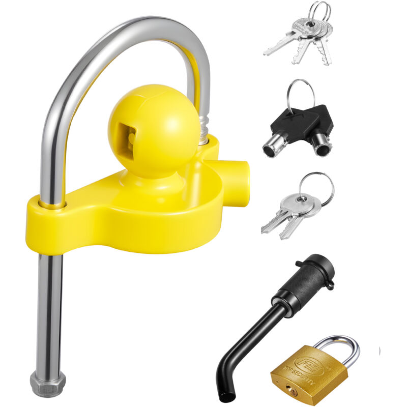 Mophorn Diebstahlsicheres Anhängerschloss-Set, kompatibel mit 1-7/8 Zoll, 2 Zoll und 2-5/16 Zoll Kupplungen, höhenverstellbares Design mit Schlüsseln