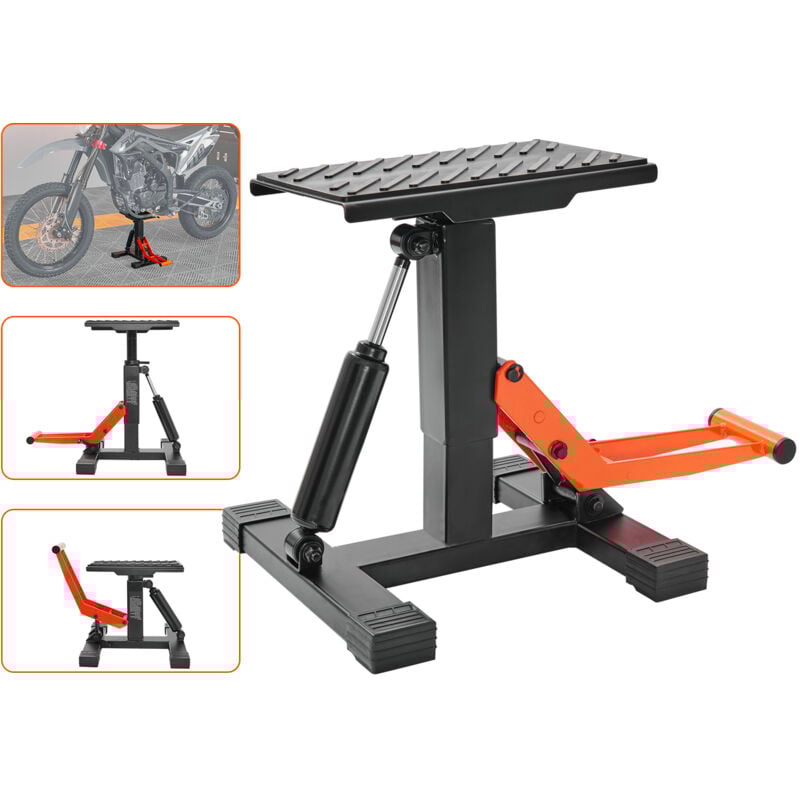 Mophorn - Dirtbike-Hebeständer, Motorrad-Wagenheberständer mit 200 kg Tragkraft und hydraulischer Hebefunktion, höhenverstellbarer Hebetisch, für die