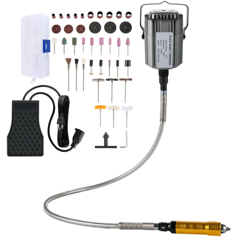 Flexwellen-Schleifgerät, 780 w Rotationswerkzeug, 500 – 23.000 U/min Schnitzmaschine mit 1/4 Zoll 3-Backen-Bohrfutter, stufenloses