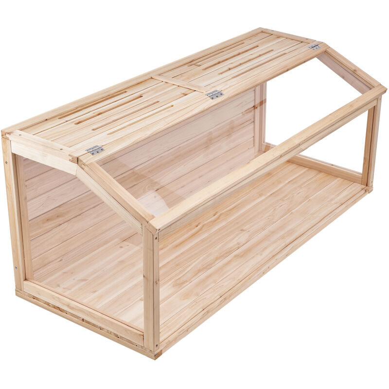Mophorn Hamsterkäfig aus Holz, 270°-Sichtfeld, 122 x 50 x 50 cm, Oberseite zu öffnen, belüfteter Käfig für Zwerghamster, Rennmäuse, Meerschweinchen,