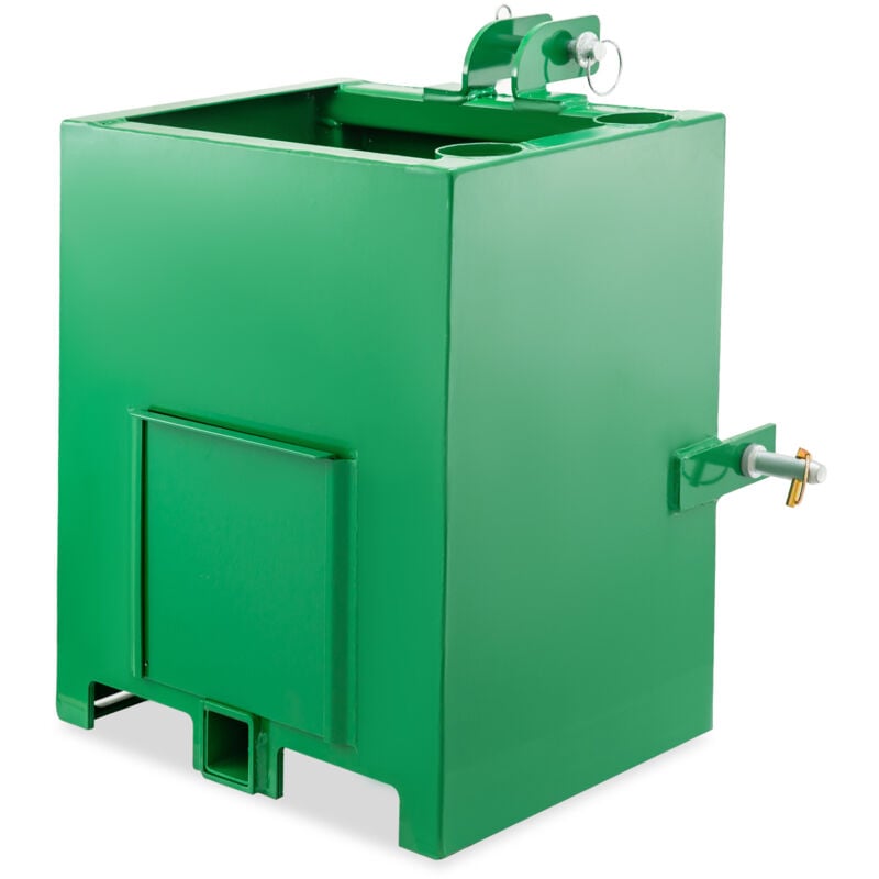 Hochleistungs-3-Punkt-Ballastbox, 800 Pfund Tragkraft, 5 Kubikfuß Volumen, 2-Zoll-Anhängerkupplung für Traktor der Kategorie 1, grün - Mophorn