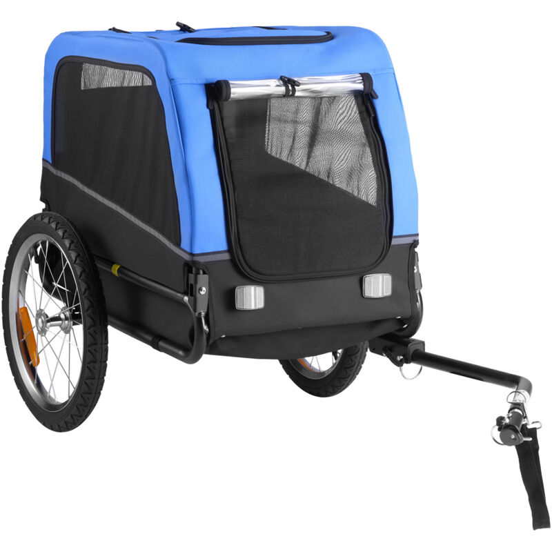Mophorn Hundeanhänger für bis zu 30 kg, für kleine und mittelgroße Hunde, faltbarer Rahmen mit Schnellspannrädern, universelle Kupplung, Reflektoren,