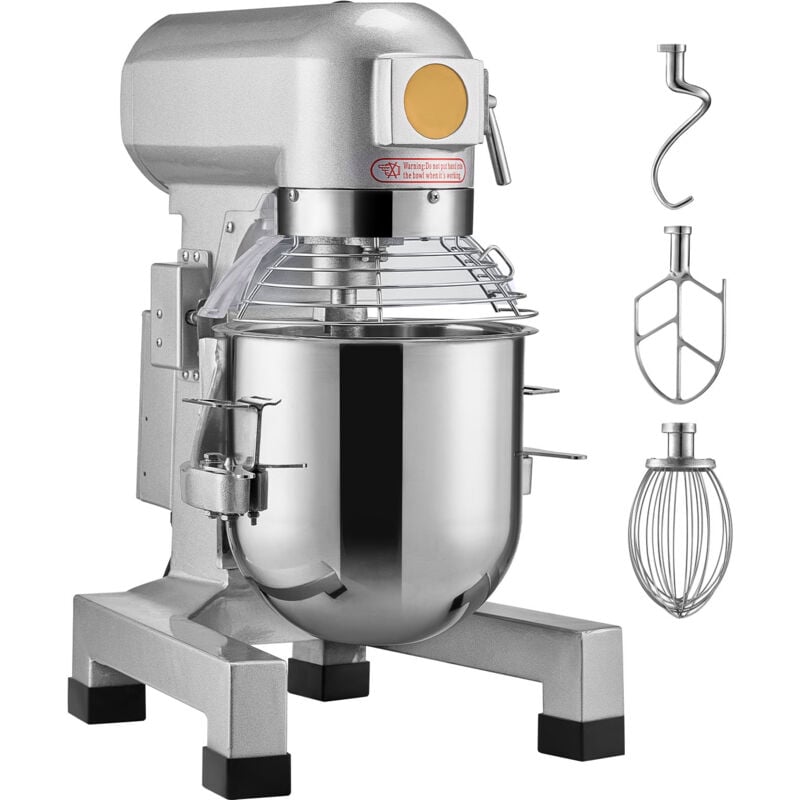 Industrie-Küchenmaschine, 18,7 l Standmixer mit 3 einstellbaren Geschwindigkeiten, 1100 w Teigmixer, Edelstahlbecken und 3 Zubehörteilen, ideal für
