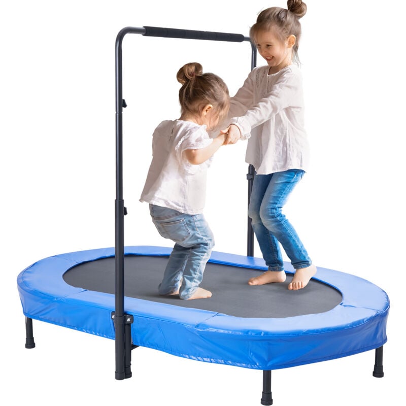 Kindertrampolin, 56x36 Zoll Indoor-Outdoor-Trampolin, faltbares Mini-Trampolin mit Griff, Rebounder-Trampolin für Kleinkinder, ein ideales