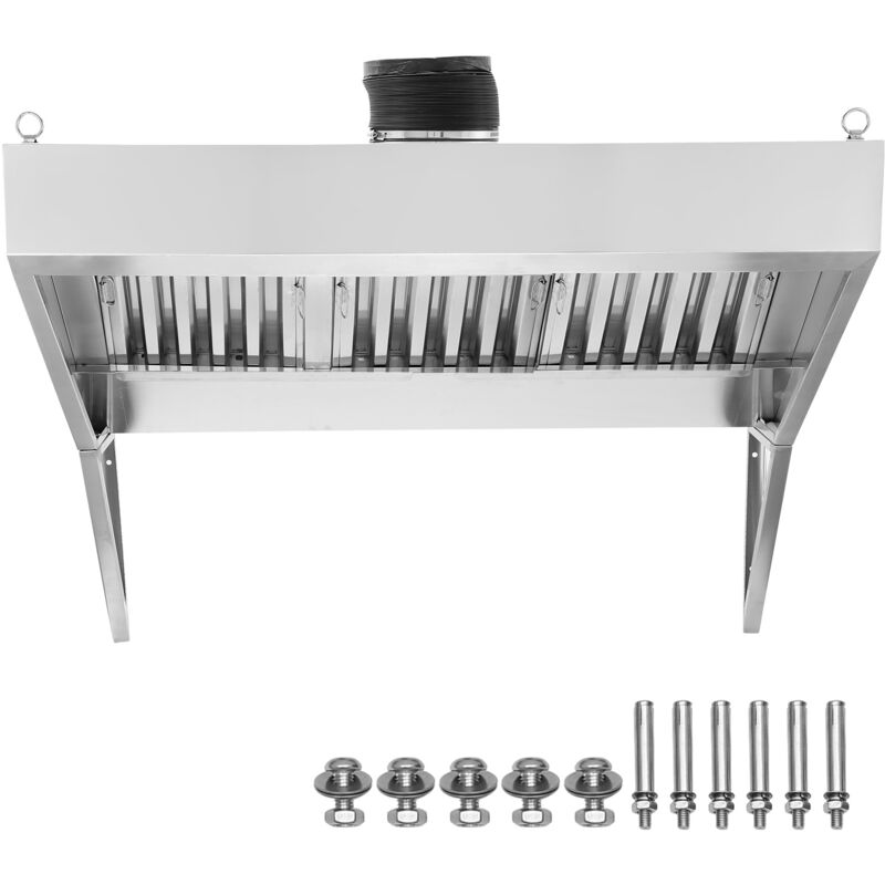 Kommerzielle Dunstabzugshaube, 7 Fuß für Food Truck. 201 Edelstahl. 3 abnehmbare Filter. Rostbeständig. Ideal für Küche/Restaurant - Mophorn