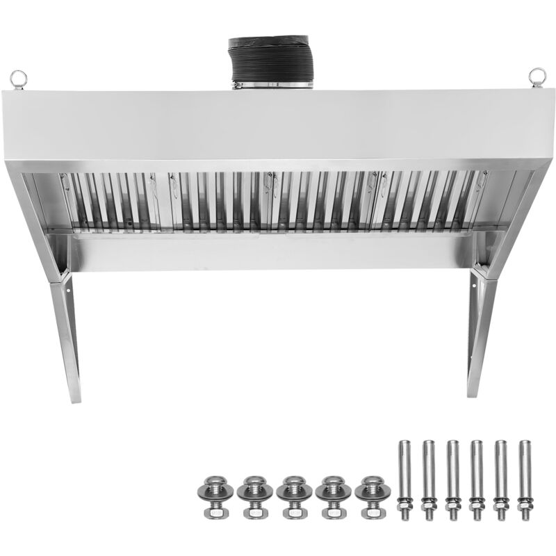Kommerzielle Dunstabzugshaube, 8 Fuß für Food Truck. 201 Edelstahl. Abnehmbare U-förmige Gitterfilter. Rostbeständig. Ideal für Küche/Restaurant