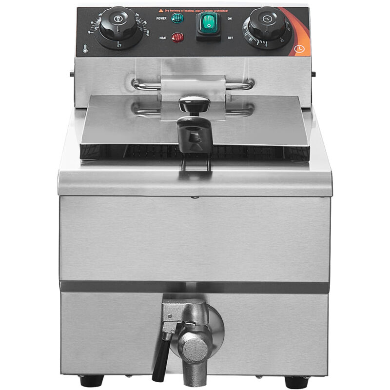 Mophorn - Kommerzielle Fritteuse von, 1500 w elektrische Fritteuse mit Korb, 9 l Edelstahl, Zeit- und Temperaturregelung, Überhitzungsschutz, ideal