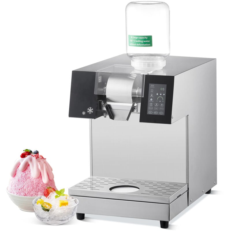 Mophorn - Kommerzielle Schneeflocken-Eismaschine von, 235 kg/24 h, Edelstahl, elektrischer Schneekegel-Maker mit Flüssigkeitskühlsystem für schnelle