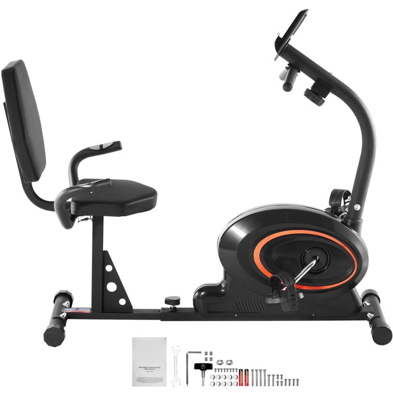 Mophorn - Liege-Heimtrainer, Liegerad für Heimtraining mit einstellbarem magnetischem Widerstand, bequemem Sitz, LCD-Monitor und schwerem Schwungrad