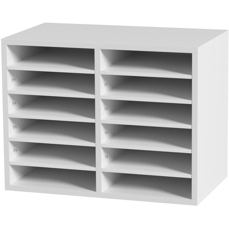 Mophorn - Literatur-Organizer, 12 Fächer, Büro-Briefkasten, verstellbare Regale, Holz-Literatursortierer, 52,1 x 30,5 x 41,6 cm, für Büro, Zuhause,