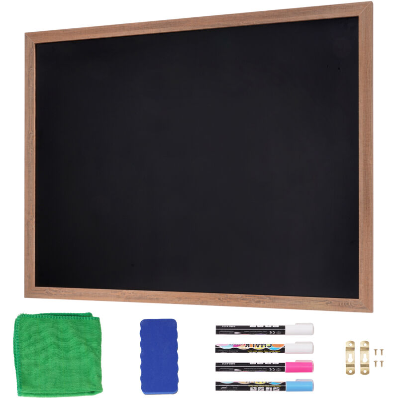 Mophorn - Magnetische Kreidetafel von, 88,9 x 116,8 cm, Vintage-Holzschild mit Kreide und Radiergummi, rustikaler Kalender und Pinnwand mit braunem