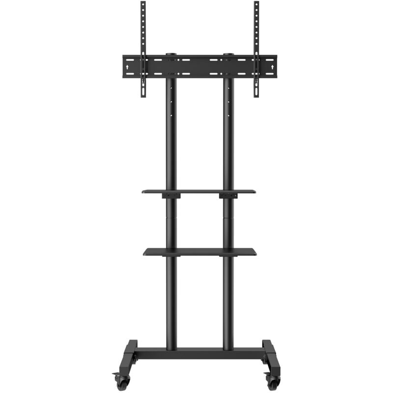 Mophorn - Mobiler TV-Wagen, höhenverstellbarer Ständer für 32-70 Zoll Fernseher, rollender TV-Ständer mit Rädern, Doppelablage für AV-Geräte,