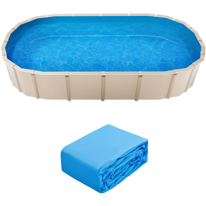 Ovale Poolfolie – 24 x 12,3 Fuß, Standardstärke, langlebiges Vinyl im Überlappstil. Idealer Ersatz für oberirdische Pools mit 52 Zoll Wandhöhe,