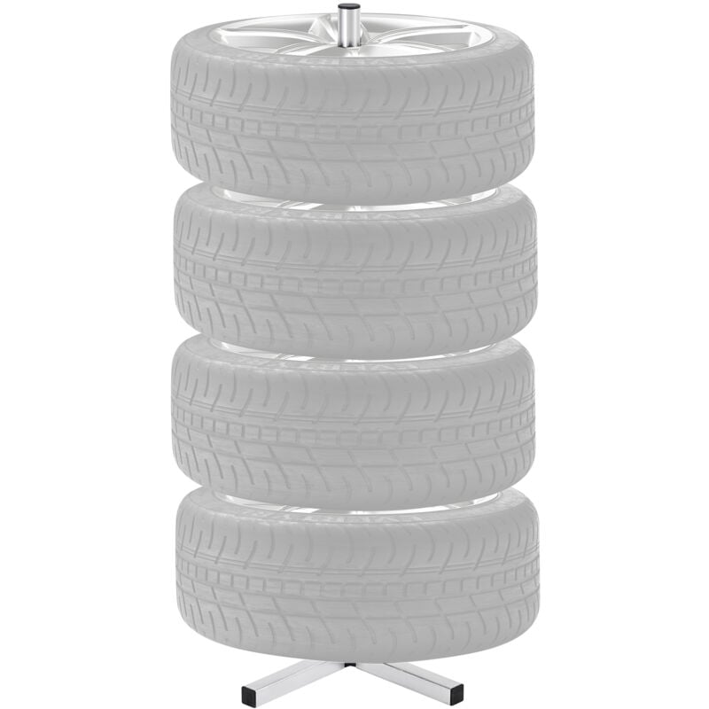 Mophorn - Reifenlagerregal, robuster Stahlständer für 4 Reifen mit Felgen, bis zu 255 mm breit, 220 lbs Tragkraft, platzsparend für Garage und