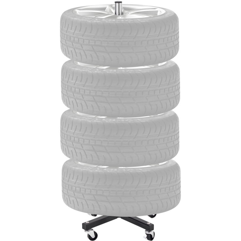 Reifenständer für 4 Reifen mit Rädern, robuster Reifenständer aus Stahl, mobiler Reifenhalter, 220 Pfund Tragkraft, passend für Reifen bis zu 255 mm,