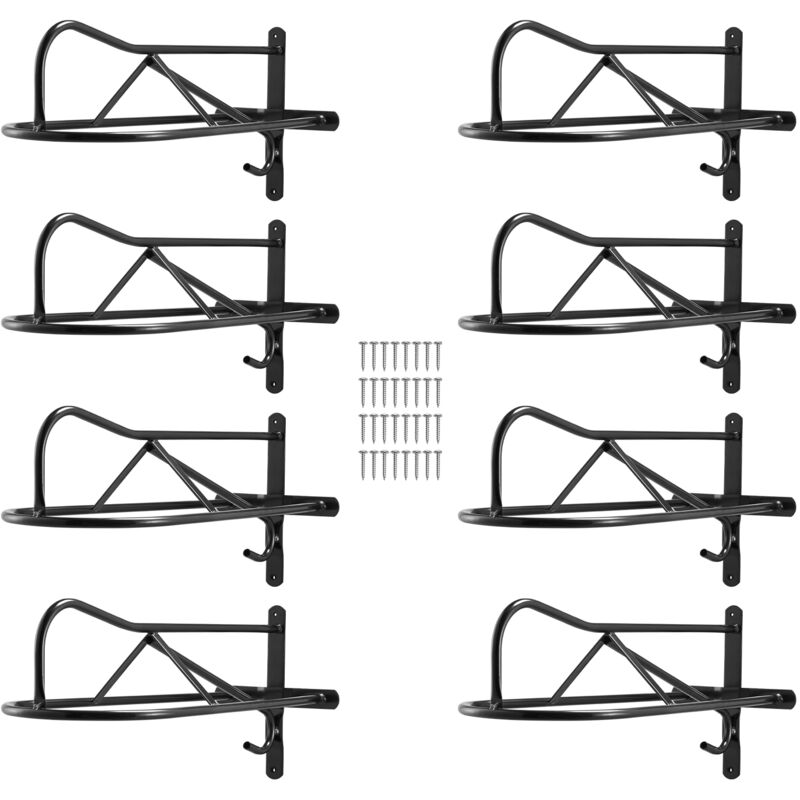 Sattelständer zur Wandmontage – 27,3 x 16,3 x 12,5 Zoll, 8er-Pack, robuste Aufbewahrung für Pferdesättel, platzsparend und langlebig, Schwarz