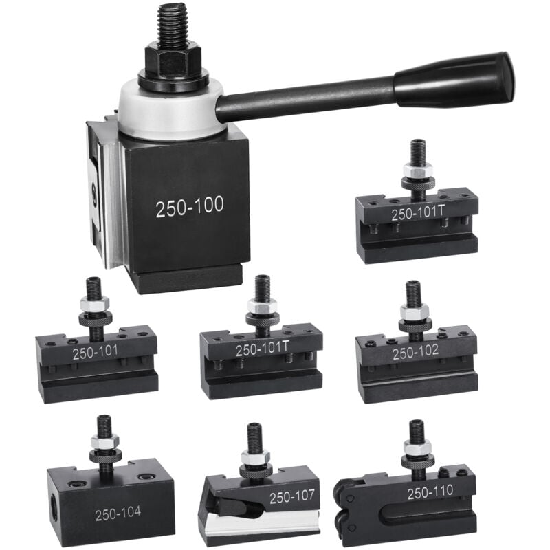 Schnellwechsel-Werkzeughalter-Set, 8-teilig, Keiltyp mit Drehbank-Werkzeughaltern, Drehwerkzeug-Zubehör für 6'-12' Mini- und Metalldrehmaschinen,